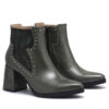 Bota corta de cuero texturado y charol verde con tachitas RALLYS 26590-3