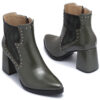 Bota corta de cuero texturado y charol verde con tachitas RALLYS 26590
