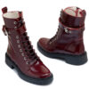 Borcego bordo de cuero y charol con cierrre