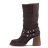Bota de cuero marrón con faja de tachas RALLYS 26593