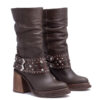 Bota de cuero marrón con faja de tachas RALLYS 26593