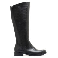 Botas tipo montar de cuero negro grabado con cierre RALLYS
