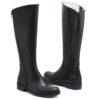 Botas tipo montar de cuero negro grabado con cierre RALLYS
