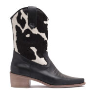 Texana de cuero vacuno blanco y negro RALLYS