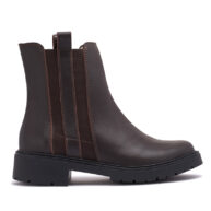 Bota corta de cuero marrón con elástico RALLYS - 26587