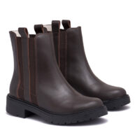 Bota corta de cuero marrón con elástico RALLYS - 26587