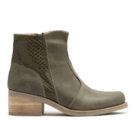 Bota corta de cuero gastado verde