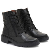 Borcego negro de cuero matelase con cierrre RALLYS 26602