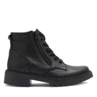 Borcego negro de cuero con doble cierrre RALLYS 26603