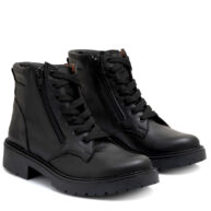 Borcego negro de cuero con doble cierrre RALLYS 26603