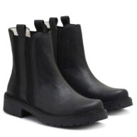Bota corta de cuero negro con elástico RALLYS