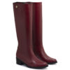 Bota larga en cuero color borravino RALLYS