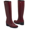Bota larga en cuero color borravino RALLYS