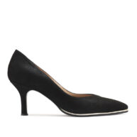Stilettos negros de gamuza micro punto taco bajo RALLYS