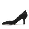 Stilettos negros de gamuza micro punto taco bajo RALLYS