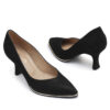 Stilettos negros de gamuza micro punto taco bajo RALLYS