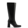 Bota larga de charol negro texturado RALLYS