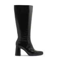 Bota larga de charol negro texturado RALLYS