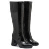 Bota larga de charol negro texturado RALLYS