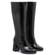 Bota larga de charol negro texturado RALLYS