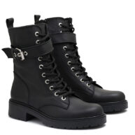 Borcego negro de cuero con cierrre RALLYS - 26617
