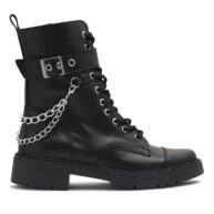 Borcego negro de cuero con cierrre y cadena RALLYS -26618