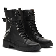 Borcego negro de cuero con cierrre y cadena RALLYS -26618