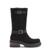 Bota de descarne gamuzado negra con doble hebilla RALLYS -26626