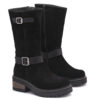 Bota de descarne gamuzado negra con doble hebilla RALLYS -26626