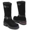Bota de descarne gamuzado negra con doble hebilla RALLYS -26626