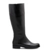 Botas tipo montar negras con cuero grabado