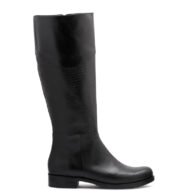 Botas tipo montar negras con cuero grabado