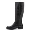 Botas tipo montar negras con cuero grabado