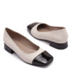 Zapatos con punta recta blanco tiza y negro