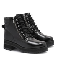 Borcego de charol negro con doble cierre