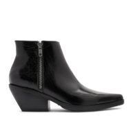 Botineta de charol negro croco