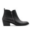 Botita de cuero liso y croco negro