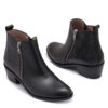 Botita de cuero liso y croco negro