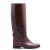 Botas tipo montar maldo de cuero liso y esterillado