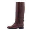 Botas tipo montar maldo de cuero liso y esterillado