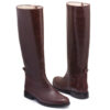Botas tipo montar maldo de cuero liso y esterillado