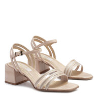 Sandalias color nude con glitter