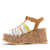 Sandalias multicolor con base de corcho para mujer