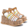 Sandalias multicolor con base de corcho para mujer