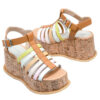 Sandalias multicolor con base de corcho para mujer