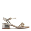 Sandalias color oro con glitter multicolor