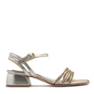 Sandalias color oro con glitter multicolor