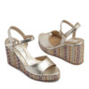Sandalia color platino con taco chino de yute