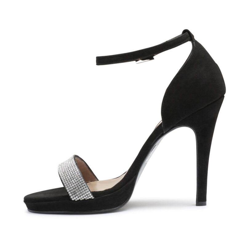 Sandalia taco fino de gamuza con strass RALLYS