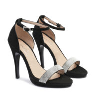 Sandalia taco fino de gamuza con strass RALLYS